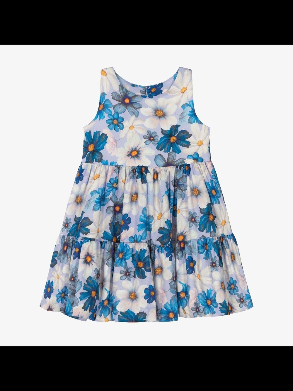 Miranda Girls' Blue Floral Tiered Summer Dress